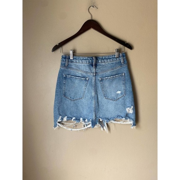 Vervet High Rise Distressed Denim Mini Skirt - Picture 5 of 9
